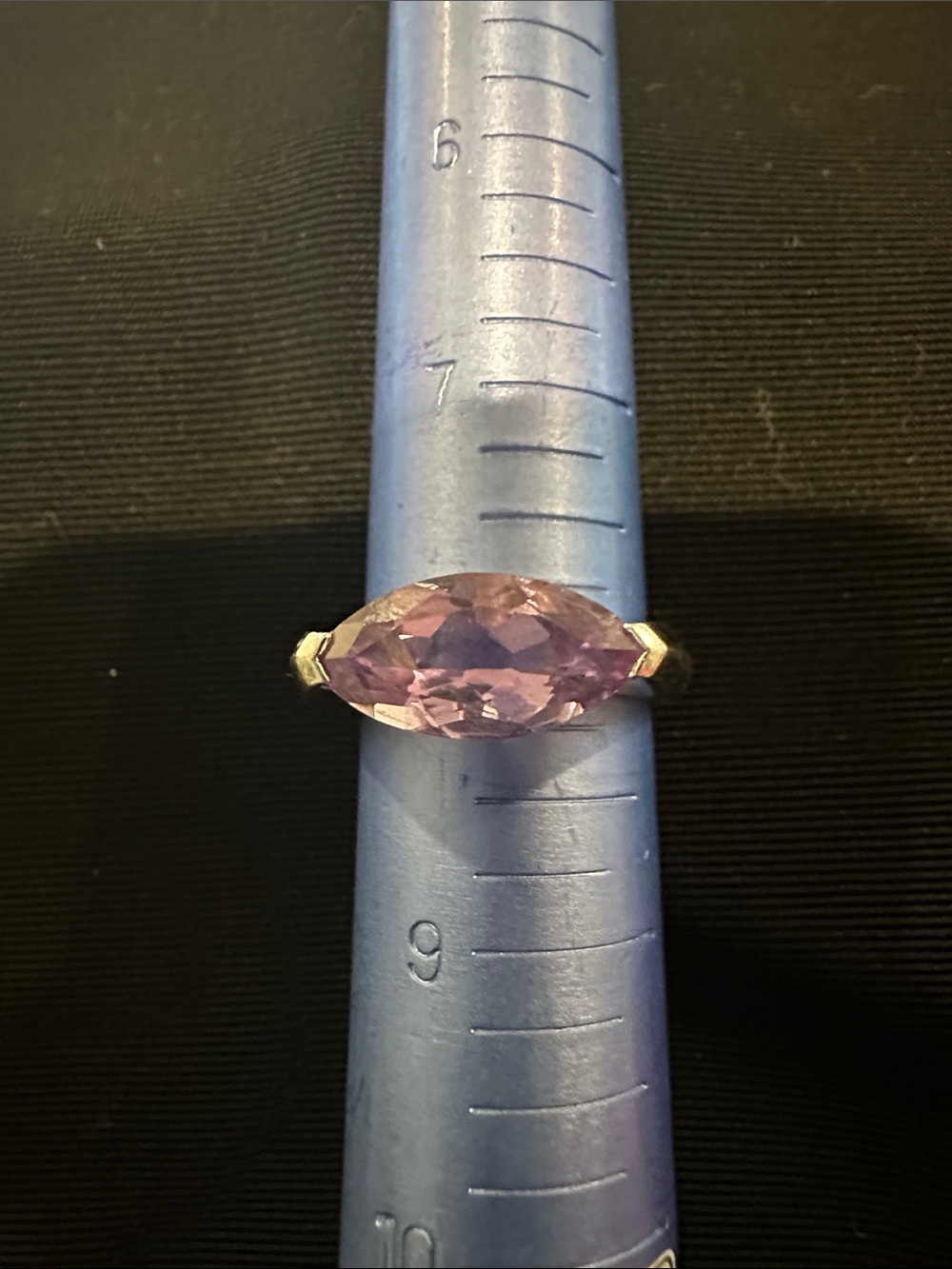 (925) Sterling Silver Marquise Amethyst Stone Ring
